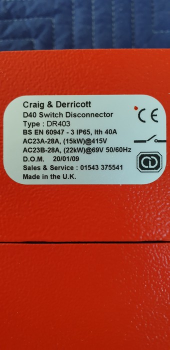 Craig and Derricott Big Red Switch D40