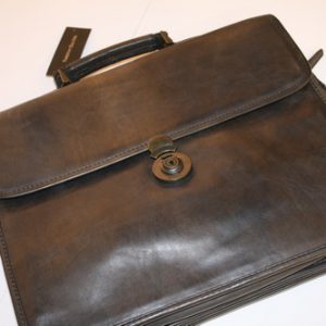 Grey Leather Timothy Oulton Briefcase