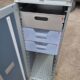 Grey catering trolley